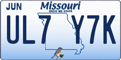 MO license plate UL7Y7K