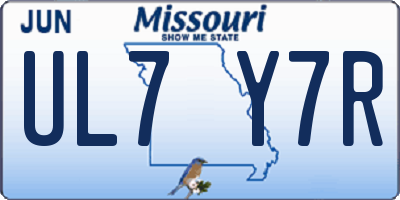 MO license plate UL7Y7R