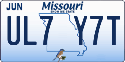 MO license plate UL7Y7T