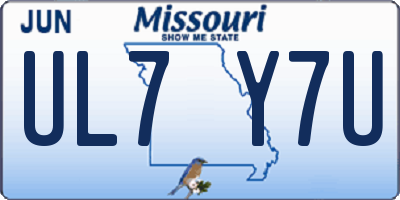 MO license plate UL7Y7U