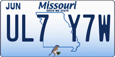 MO license plate UL7Y7W