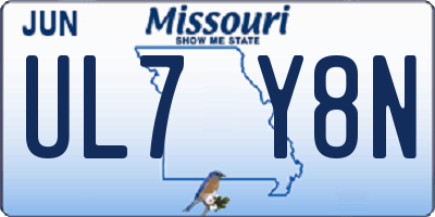 MO license plate UL7Y8N