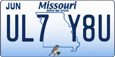 MO license plate UL7Y8U