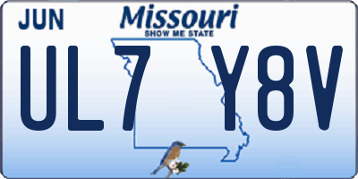 MO license plate UL7Y8V