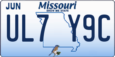 MO license plate UL7Y9C