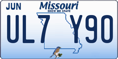 MO license plate UL7Y9O