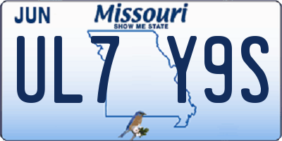 MO license plate UL7Y9S