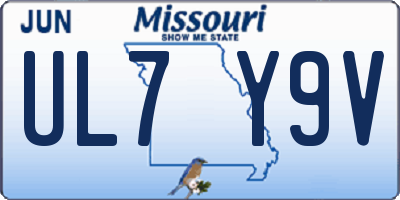 MO license plate UL7Y9V