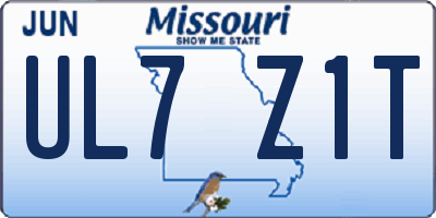 MO license plate UL7Z1T