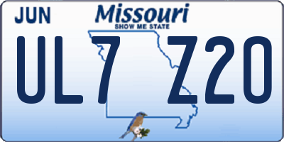 MO license plate UL7Z2O
