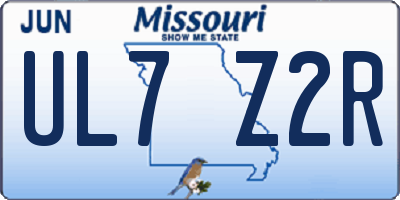 MO license plate UL7Z2R