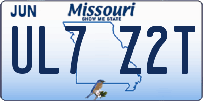 MO license plate UL7Z2T
