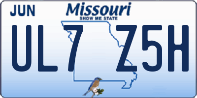 MO license plate UL7Z5H