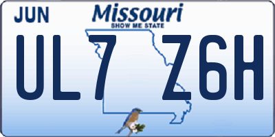 MO license plate UL7Z6H