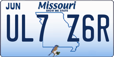 MO license plate UL7Z6R