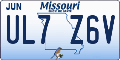 MO license plate UL7Z6V