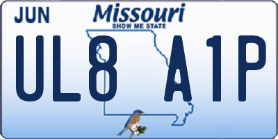 MO license plate UL8A1P