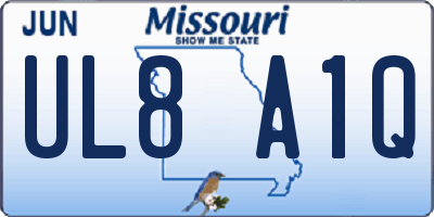 MO license plate UL8A1Q