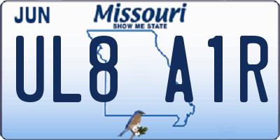 MO license plate UL8A1R