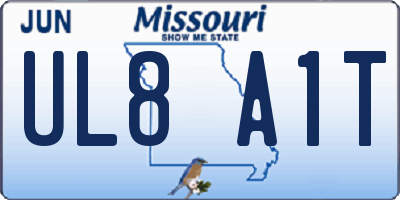 MO license plate UL8A1T