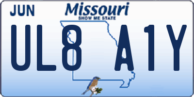 MO license plate UL8A1Y