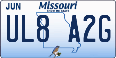 MO license plate UL8A2G