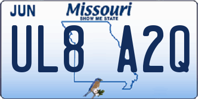 MO license plate UL8A2Q