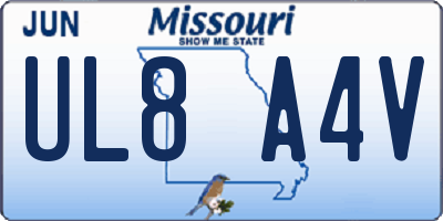 MO license plate UL8A4V