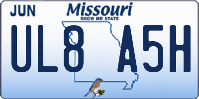 MO license plate UL8A5H