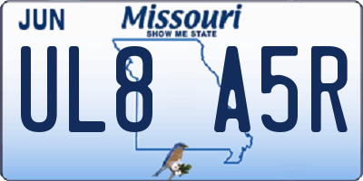 MO license plate UL8A5R