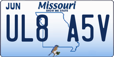 MO license plate UL8A5V