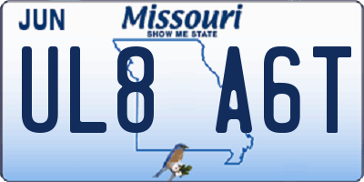 MO license plate UL8A6T