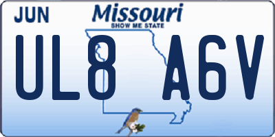 MO license plate UL8A6V