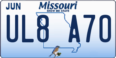 MO license plate UL8A7O