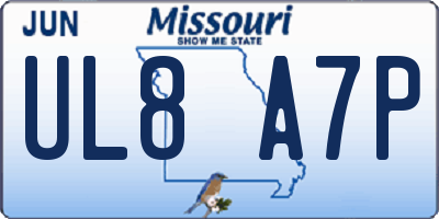 MO license plate UL8A7P
