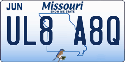 MO license plate UL8A8Q