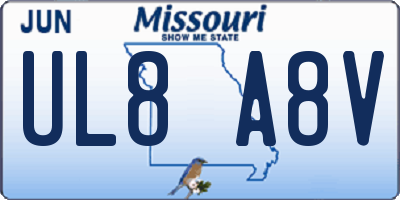 MO license plate UL8A8V