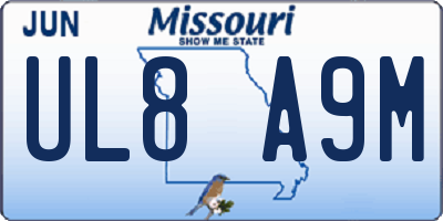 MO license plate UL8A9M