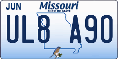MO license plate UL8A9O