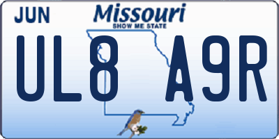 MO license plate UL8A9R