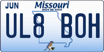 MO license plate UL8B0H