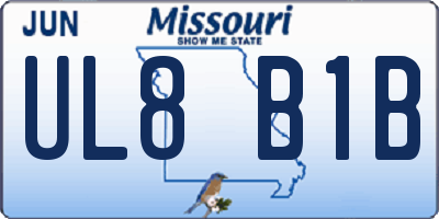 MO license plate UL8B1B