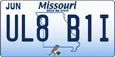 MO license plate UL8B1I