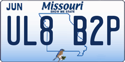 MO license plate UL8B2P