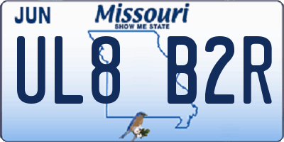 MO license plate UL8B2R