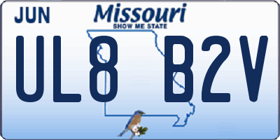MO license plate UL8B2V