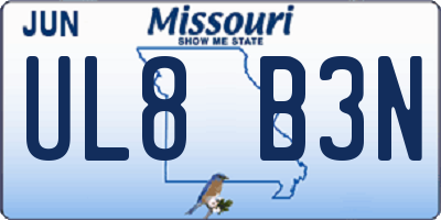 MO license plate UL8B3N