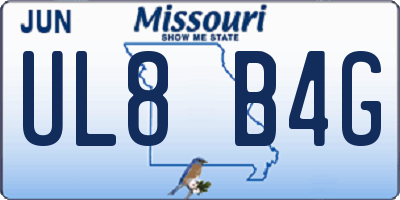 MO license plate UL8B4G