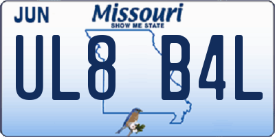 MO license plate UL8B4L