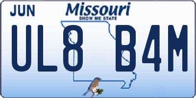 MO license plate UL8B4M